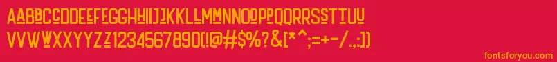 フォントHandler Regular – 赤い背景にオレンジの文字