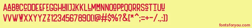 Handler Regular Font – Red Fonts on Yellow Background