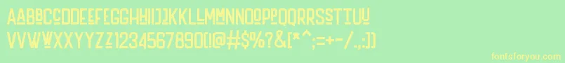 Handler Regular Font – Yellow Fonts on Green Background