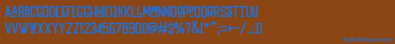 フォントHandler Regular – 茶色の背景に青い文字
