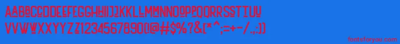 Handler Regular Font – Red Fonts on Blue Background