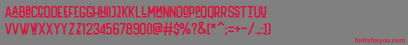 フォントHandler Regular – 赤い文字の灰色の背景