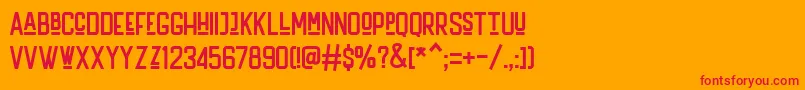 Handler Regular-Schriftart – Rote Schriften auf orangefarbenem Hintergrund