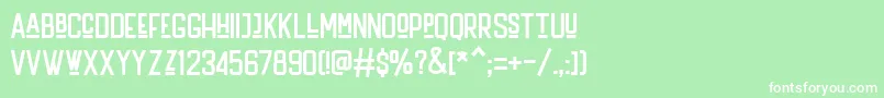 Handler Regular-Schriftart – Weiße Schriften auf grünem Hintergrund