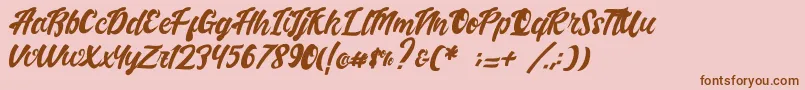 Handletterink Font – Brown Fonts on Pink Background