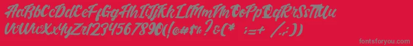 Handletterink Font – Gray Fonts on Red Background