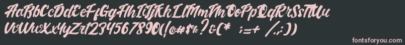 Handletterink Font – Pink Fonts on Black Background