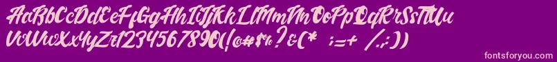 Handletterink Font – Pink Fonts on Purple Background