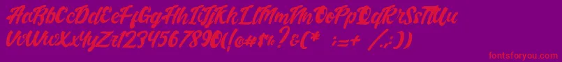 Handletterink Font – Red Fonts on Purple Background