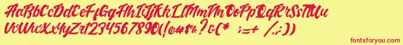 Handletterink Font – Red Fonts on Yellow Background