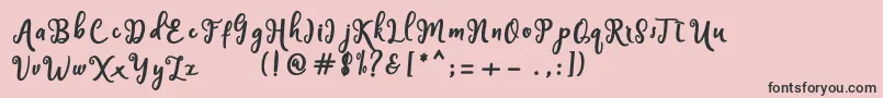 フォントHandley – ピンクの背景に黒い文字