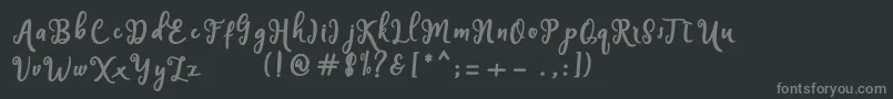 フォントHandley – 黒い背景に灰色の文字