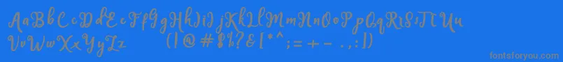 フォントHandley – 青い背景に灰色の文字