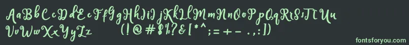 フォントHandley – 黒い背景に緑の文字