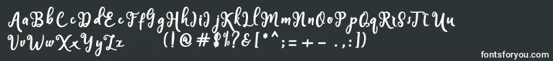 フォントHandley – 黒い背景に白い文字