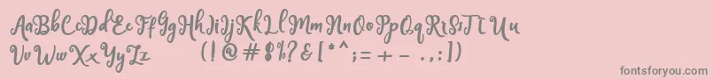 フォントHandley – ピンクの背景に灰色の文字