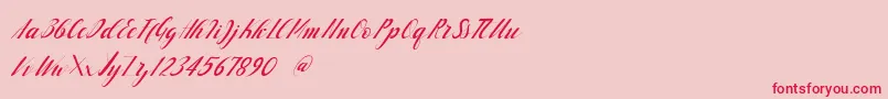 handlove Font – Red Fonts on Pink Background