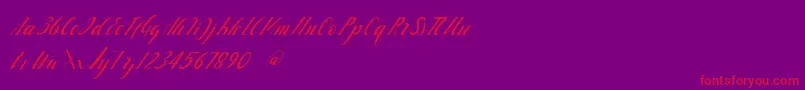 handlove Font – Red Fonts on Purple Background