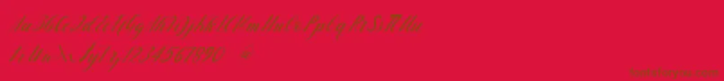 handlove Font – Brown Fonts on Red Background