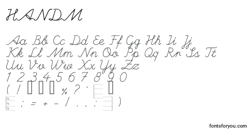 Czcionka HANDM    (128948) – alfabet, cyfry, specjalne znaki