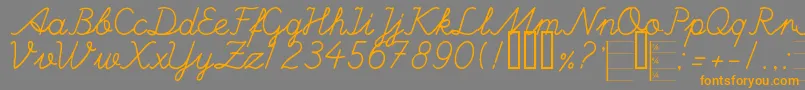 HANDM   -Schriftart – Orangefarbene Schriften auf grauem Hintergrund