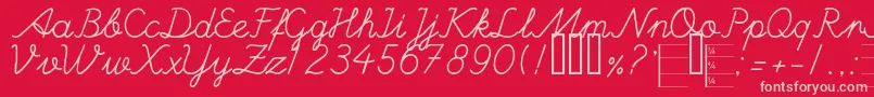 HANDM    Font – Pink Fonts on Red Background