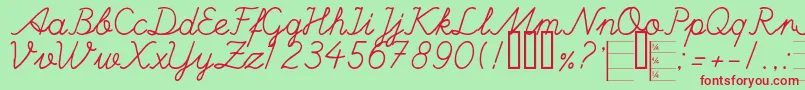 HANDM    Font – Red Fonts on Green Background