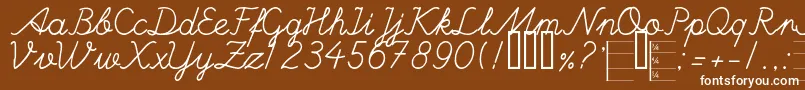 HANDM   -Schriftart – Weiße Schriften auf braunem Hintergrund