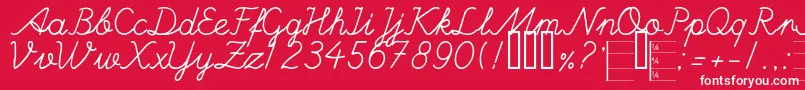 フォントHANDM    – 赤い背景に白い文字