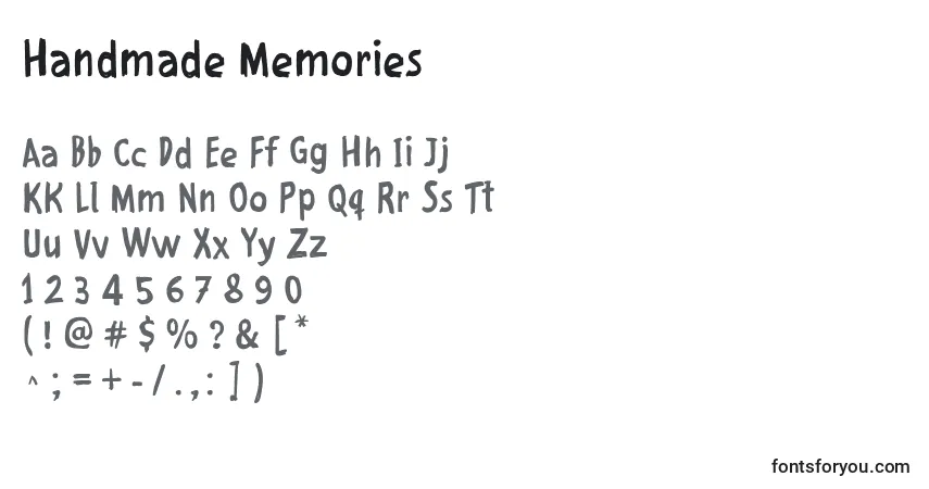 Czcionka Handmade Memories – alfabet, cyfry, specjalne znaki