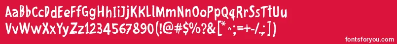 Handmade Memories Font – White Fonts on Red Background