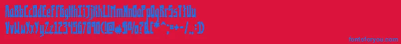 Fonte Kremlinology – fontes azuis em um fundo vermelho