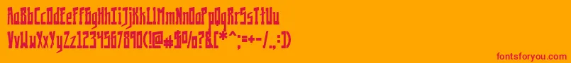 Kremlinology Font – Red Fonts on Orange Background
