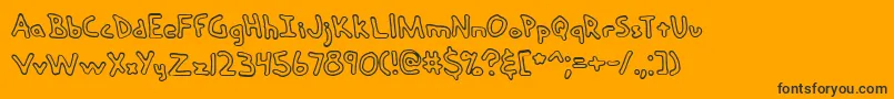 handmedo Font – Black Fonts on Orange Background