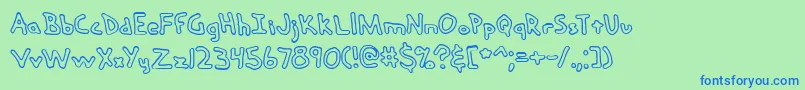 handmedo Font – Blue Fonts on Green Background