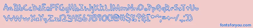 handmedo Font – Blue Fonts on Pink Background