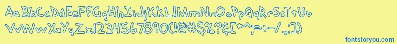 More about handmedo Font handmedo Font – Blue Fonts on Yellow Background