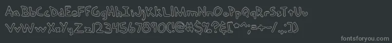 handmedo Font – Gray Fonts on Black Background