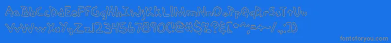 handmedo Font – Gray Fonts on Blue Background