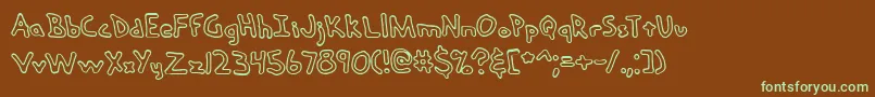 handmedo Font – Green Fonts on Brown Background