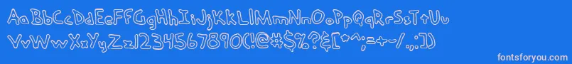 handmedo Font – Pink Fonts on Blue Background