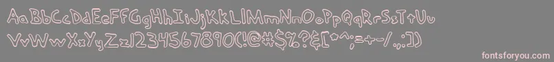 フォントhandmedo – 灰色の背景にピンクのフォント