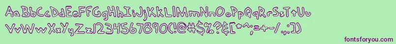 handmedo Font – Purple Fonts on Green Background
