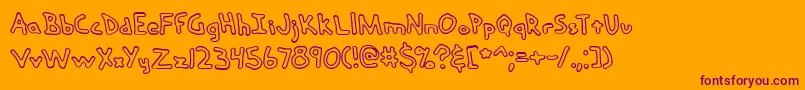 handmedo Font – Purple Fonts on Orange Background