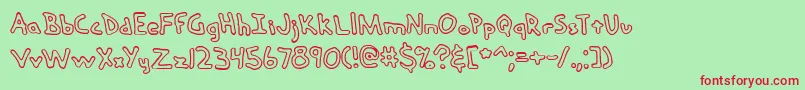 handmedo Font – Red Fonts on Green Background