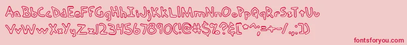 フォントhandmedo – ピンクの背景に赤い文字