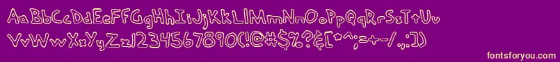 handmedo Font – Yellow Fonts on Purple Background