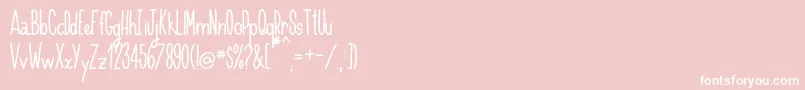 Handnilo Font – White Fonts on Pink Background
