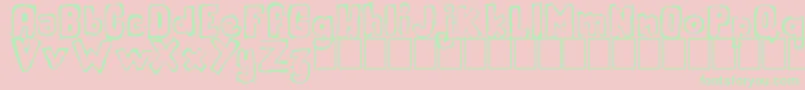 Handout Font – Green Fonts on Pink Background