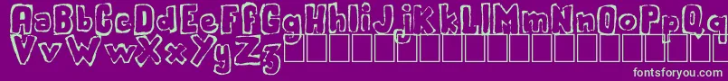 Handout Font – Green Fonts on Purple Background